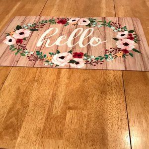 Spring Hello Floral Welcome Mat
